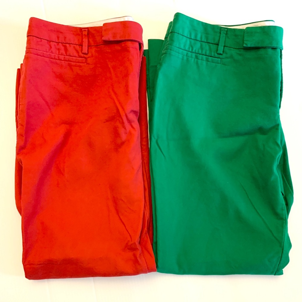 GAP Red and Green Boot Cut Pants